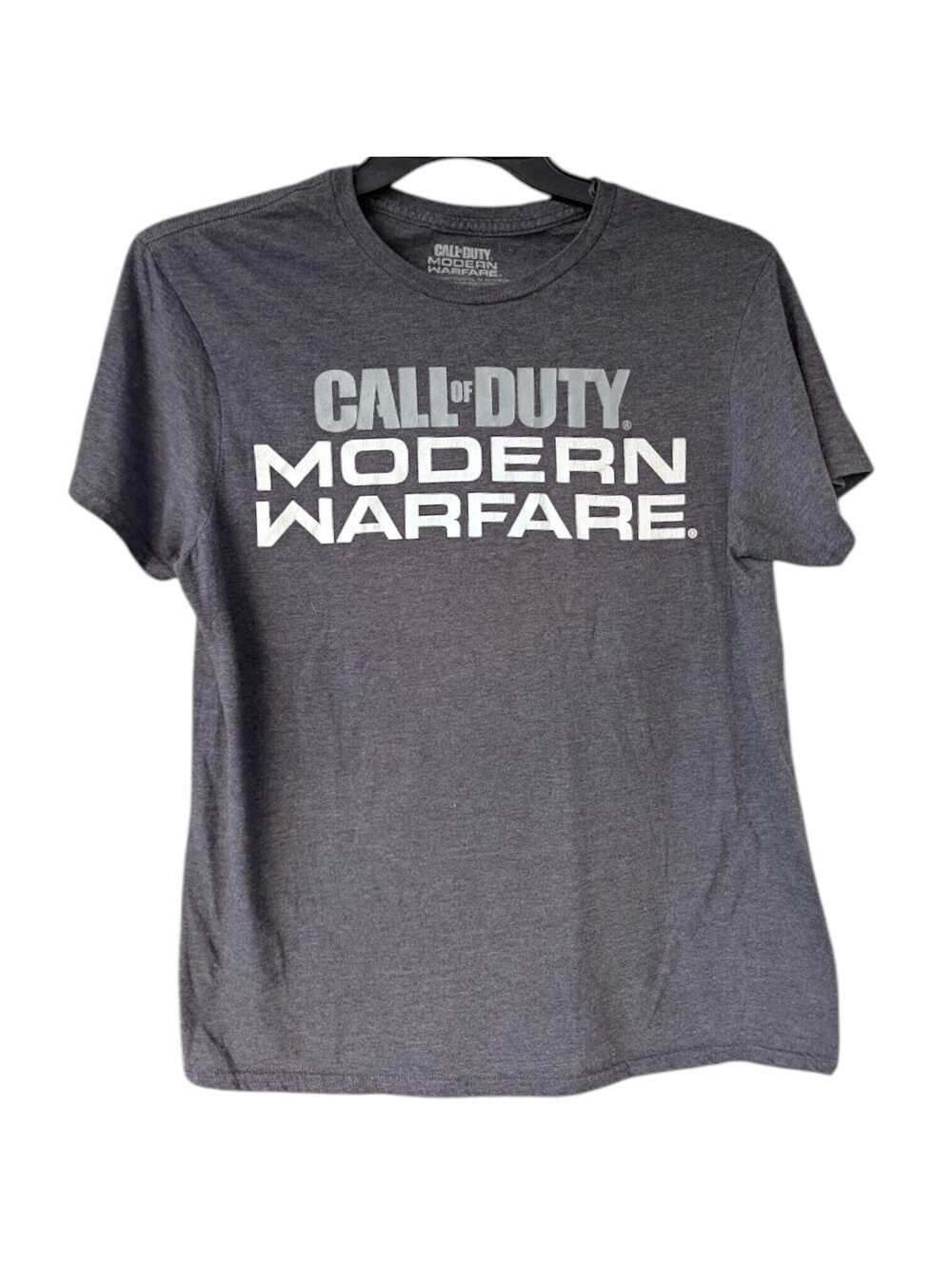 Call of Duty Modern Warfare T-Shirt Mens Medium Gray Gamer COD Promo Tee 20x27